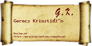 Gerecz Krisztián névjegykártya